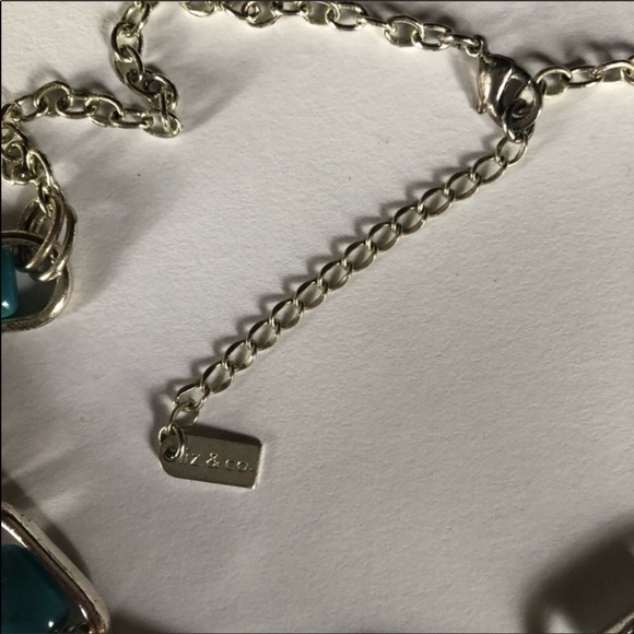 Liz & Co Faux Turquoise Silvertone Necklace EUC - Picture 3 of 6